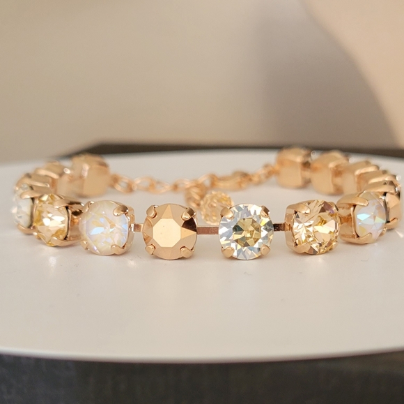 Austrian Crystal Tennis Bracelet in Rose Gold - Picture 8 of 11